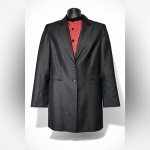 Black Long Tailored Blazer Coat Minimalist Classic 31”